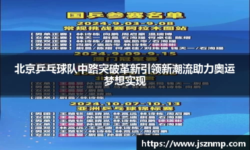 北京乒乓球队中路突破革新引领新潮流助力奥运梦想实现